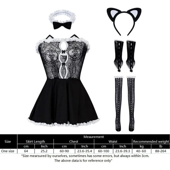 Sexy Cat Lingerie Anime Cosplay Costume Mesh Lolita Dress Kawaii Lingerie French - Picture 7 of 7